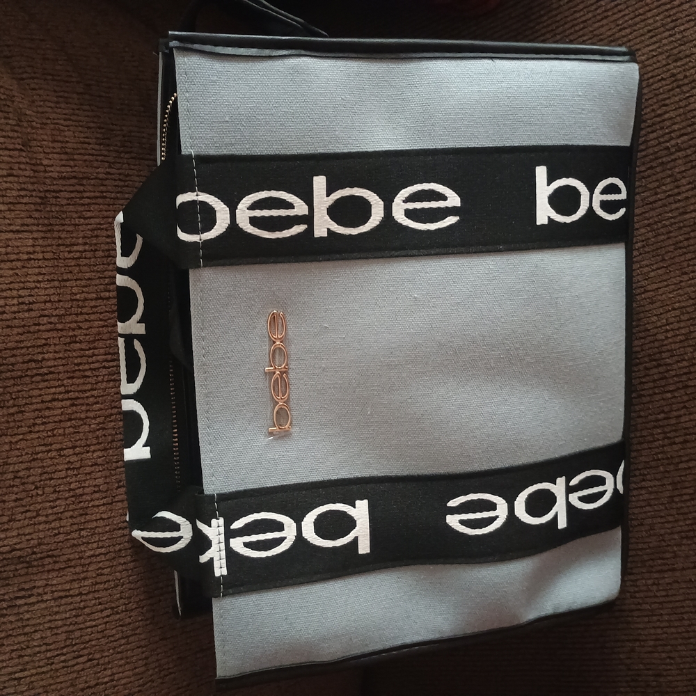 Bebe Black and White Logo Tote